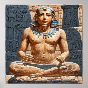 Statue des alten ägyptischen Scribe Poster