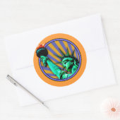 Statue des Freiheitsemblems Runder Aufkleber (Umschlag)