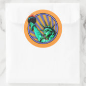 Statue des Freiheitsemblems Runder Aufkleber (Tasche)