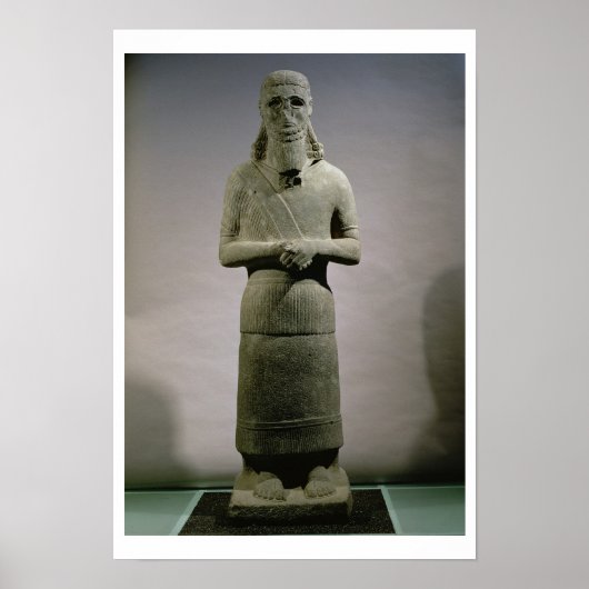 Statue des Gottes Haddad-Yishi (Basalt) Poster (Vorne)