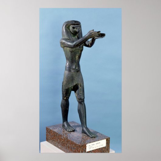 Statue des Gottes Horus Ein Getränk machen Poster (Vorne)