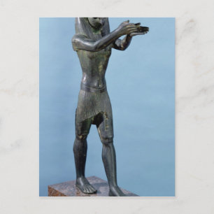 Statue des Gottes Horus Ein Getränk machen Postkarte