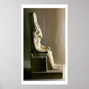 Statue des Gottes Montu mit dem Kopf eines Stiers, Poster
