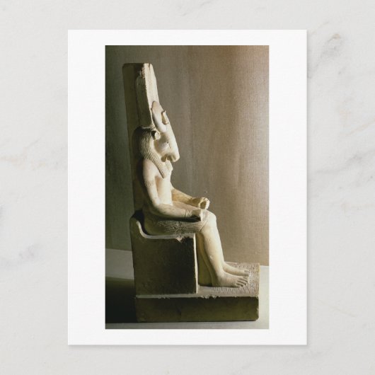 Statue des Gottes Montu mit dem Kopf eines Stiers, Postkarte (Vorderseite)