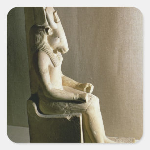 Statue des Gottes Montu mit dem Kopf eines Stiers, Quadratischer Aufkleber