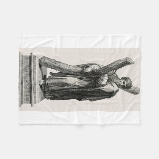 Statue des Heiligen Andreas Apostel mit Kreuz Fleecedecke (Vorderseite (Horizontal))