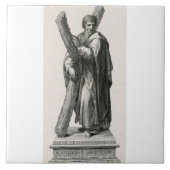 Statue des Heiligen Andreas Apostel mit Kreuz Fliese (Vorderseite)