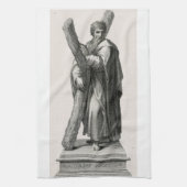 Statue des Heiligen Andreas Apostel mit Kreuz Geschirrtuch (Vertikal)