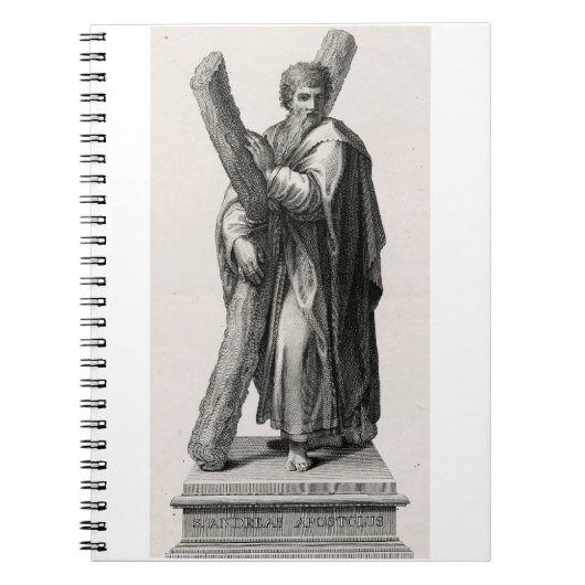 Statue des Heiligen Andreas Apostel mit Kreuz Notizblock (Vorderseite)