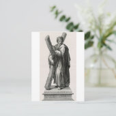 Statue des Heiligen Andreas Apostel mit Kreuz Postkarte (Stehend Vorderseite)