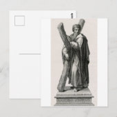 Statue des Heiligen Andreas Apostel mit Kreuz Postkarte (Vorne/Hinten)