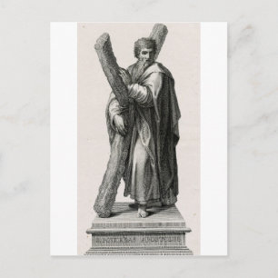 Statue des Heiligen Andreas Apostel mit Kreuz Postkarte