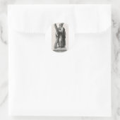 Statue des Heiligen Andreas Apostel mit Kreuz Runder Aufkleber (Tasche)