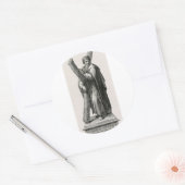 Statue des Heiligen Andreas Apostel mit Kreuz Runder Aufkleber (Umschlag)