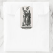 Statue des Heiligen Andreas Apostel mit Kreuz Runder Aufkleber (Tasche)