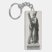 Statue des Heiligen Andreas Apostel mit Kreuz Schlüsselanhänger (Vorderseite links)