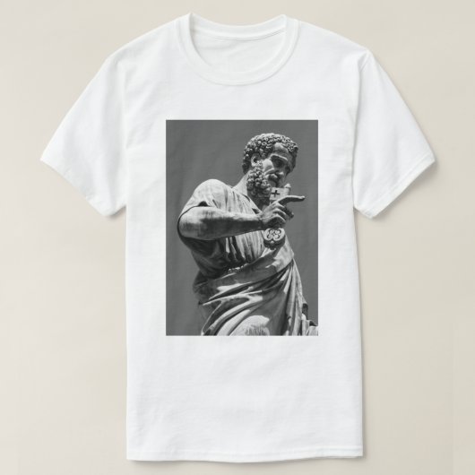 Statue des Heiligen Peter mit dem goldenen Schlüss T-Shirt (Design vorne)