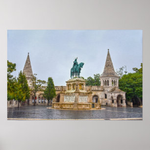 Statue des Heiligen Stephan, Budapest, Ungarn Poster