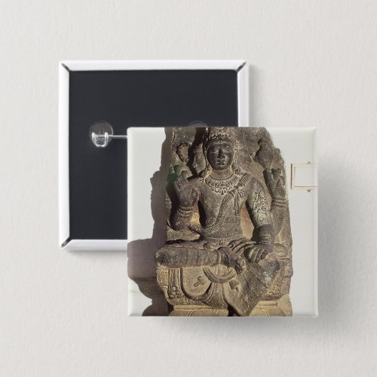 Statue des hindischen Gottes Brahma Button (Vorne & Hinten)