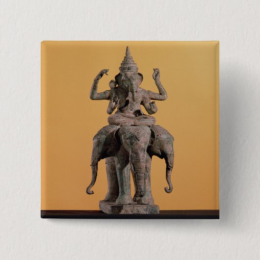 Statue des hindischen Gottes Ganesh Button (Vorderseite)