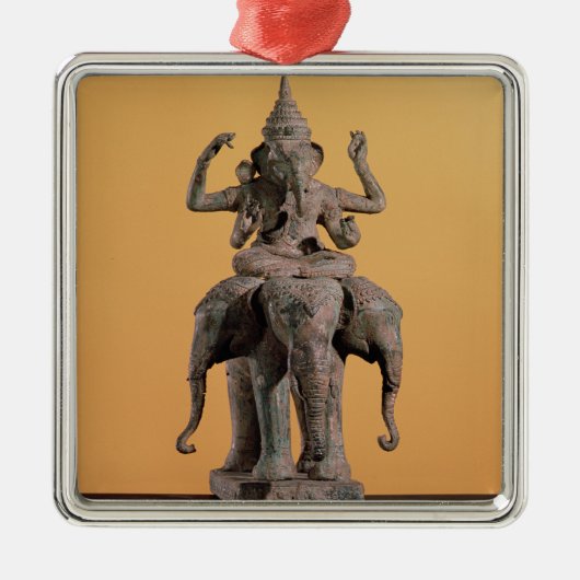 Statue des hindischen Gottes Ganesh Ornament Aus Metall (Vorne)