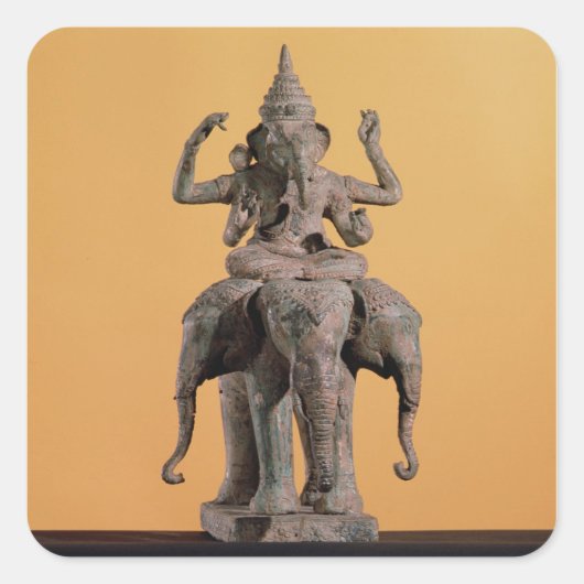 Statue des Hindu-Gottes Ganesh Quadratischer Aufkleber (Vorderseite)