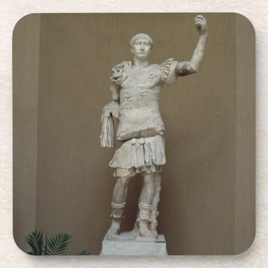 Statue des Kaisers Trajan (ANZEIGE 53-117) Getränkeuntersetzer (Vorderseite)