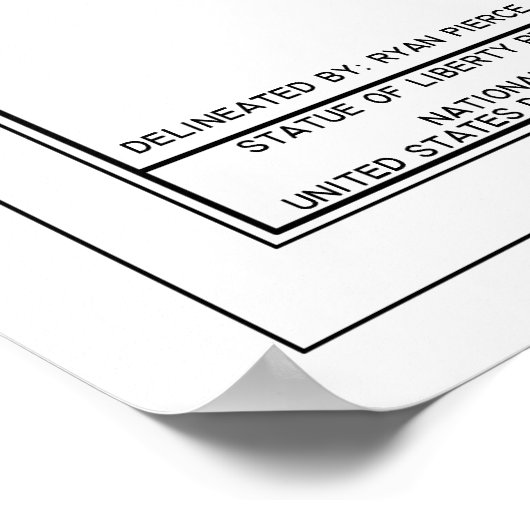 Statue des Liberty Blueprints Poster (Ecke)