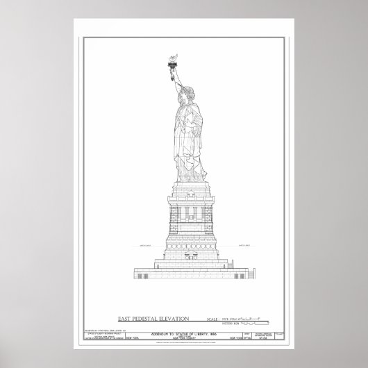 Statue des Liberty Blueprints Poster (Vorne)