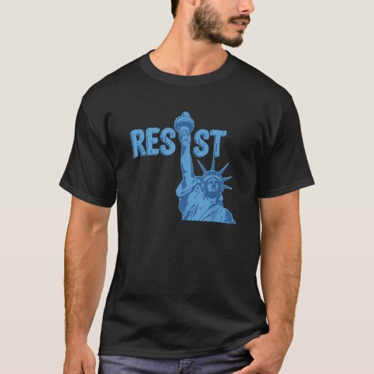 Statue des Liberty Resist Graphic widerstehen Anti T-Shirt (Vorderseite)