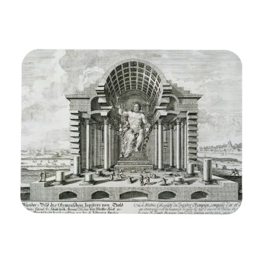 Statue des Olympischen Zeus, gemacht von Phidias i Magnet (Horizontal)