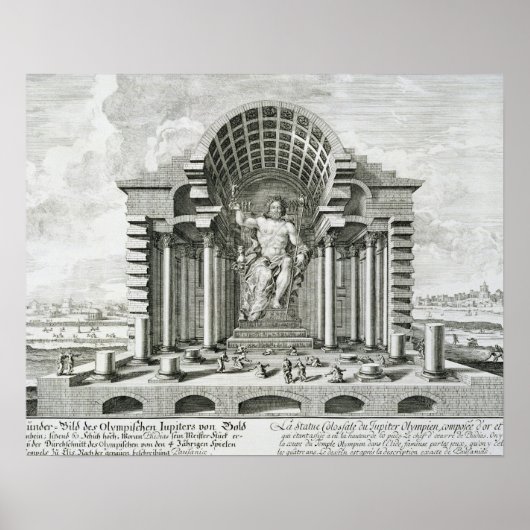 Statue des Olympischen Zeus, gemacht von Phidias i Poster (Vorne)