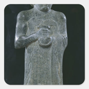Statue des Prinzen Gudea, c.2150 v. Chr. Quadratischer Aufkleber