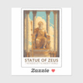 Statue des Zeus Sieben Weltwunder Vintage Aufkleber (Blatt)