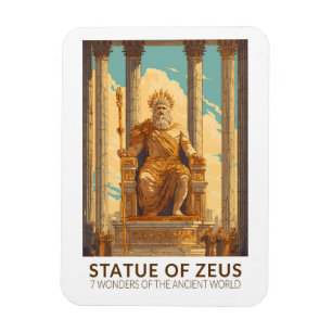 Statue des Zeus Sieben Weltwunder Vintage Magnet