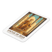 Statue des Zeus Sieben Weltwunder Vintage Magnet (Linke Seite)