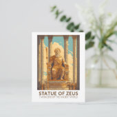 Statue des Zeus Sieben Weltwunder Vintage Postkarte (Stehend Vorderseite)