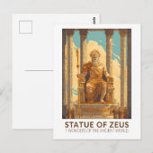 Statue des Zeus Sieben Weltwunder Vintage Postkarte (Vorne/Hinten)
