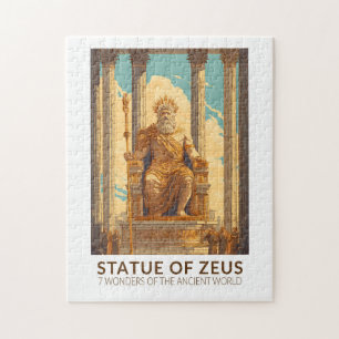 Statue des Zeus Sieben Weltwunder Vintage Puzzle