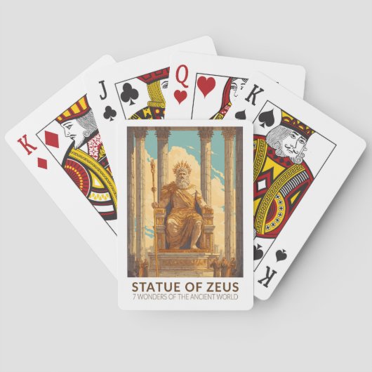 Statue des Zeus Sieben Weltwunder Vintage Spielkarten (Rückseite)