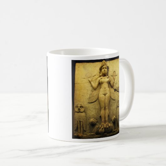Statue-Entlastung der Göttin Ishtar Kaffeetasse (VorderseiteRechts)