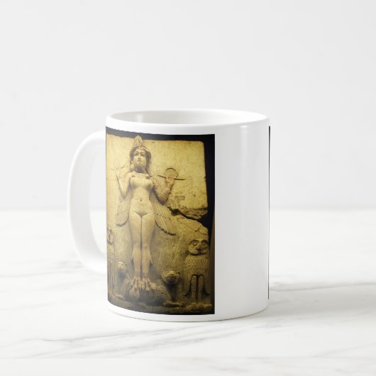 Statue-Entlastung der Göttin Ishtar Kaffeetasse (Vorderseite Links)