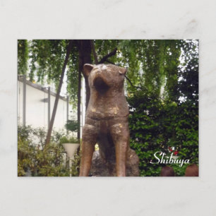 Statue hachiko shibuya postkarte