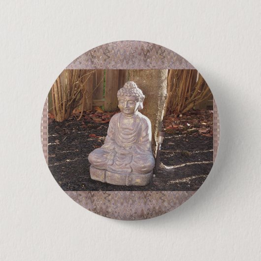 Statue-Idol-Frieden Buddhas buddhistischer Button (Vorderseite)