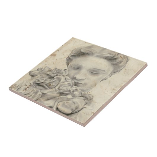 Statue im Garten I Fliese (Seite)