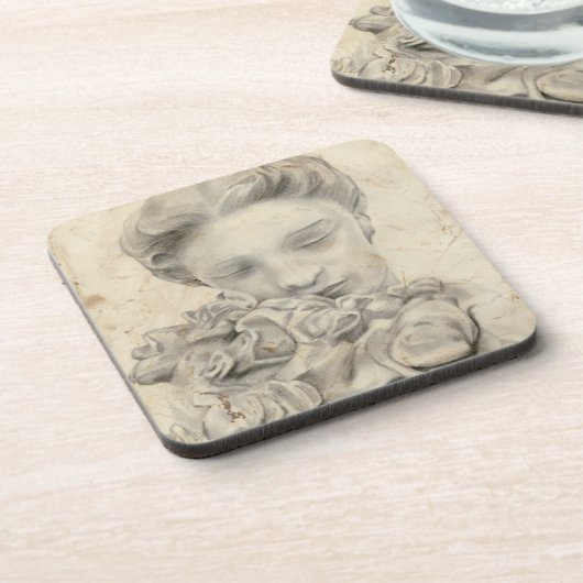 Statue im Garten I Getränkeuntersetzer (Linke Seite)