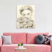 Statue im Garten I Leinwanddruck (Insitu (Wohnzimmer))