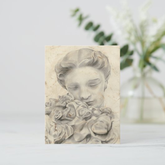 Statue im Garten I Postkarte (Stehend Vorderseite)