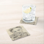 Statue im Garten I Rechteckiger Pappuntersetzer (Vor Ort)