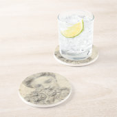 Statue im Garten I Sandstein Untersetzer (Seite)